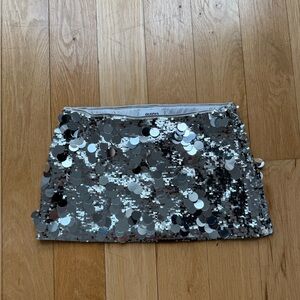Guizio Silver Sequin mini skirt